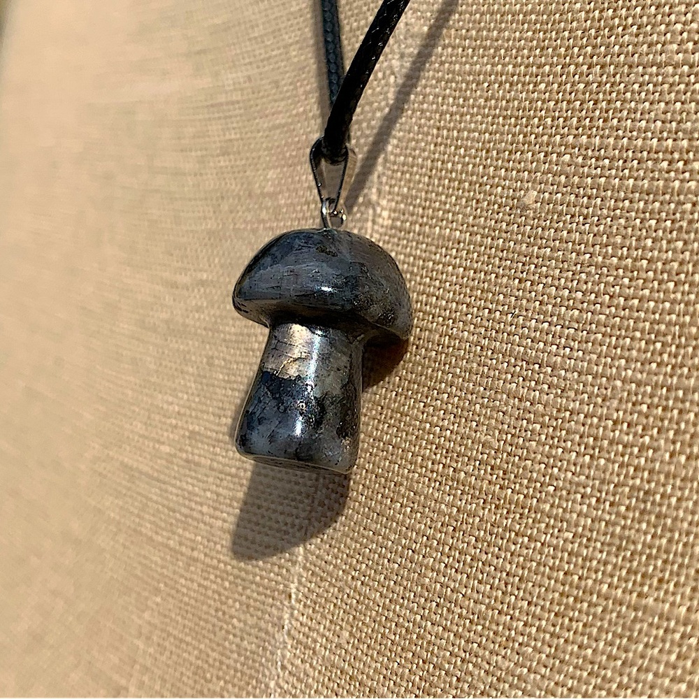 Handmade Genuine Stone Mushroom Amulet Necklace